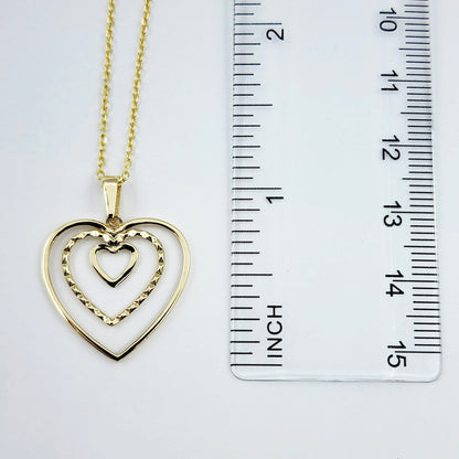 Gold Heart Pendant Necklace, 10K Yellow Gold Heart Necklace Pendant, Dainty Heart Gold, Charm Necklace, Valentine's Day Gift For Her