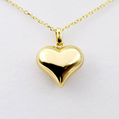 Gold Heart Pendant Necklace, 10K Yellow Gold Heart Necklace Pendant, Dainty Heart Gold, Charm Necklace, Valentine's Day Gift For Her