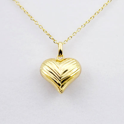 Gold Heart Pendant Necklace, 10K Yellow Gold Heart Necklace Pendant, Dainty Heart Gold, Charm Necklace, Valentine's Day Gift For Her