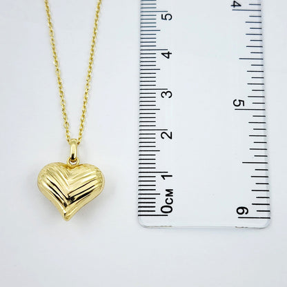 Gold Heart Pendant Necklace, 10K Yellow Gold Heart Necklace Pendant, Dainty Heart Gold, Charm Necklace, Valentine's Day Gift For Her