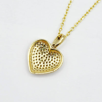 Gold Heart Pendant Necklace, 10K Yellow Gold Heart Pendant With CZ, Dainty Heart Gold, Charm Necklace, Valentine's Day Gift For Her