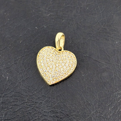 Gold Heart Pendant Necklace, 10K Yellow Gold Heart Pendant With CZ, Dainty Heart Gold, Charm Necklace, Valentine's Day Gift For Her