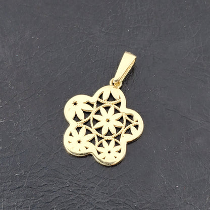 Gold Snowflake Pendant Necklace, 10K Yellow Gold Snowflake Pendant With CZ, Dainty Snowflake Charm, Winter Gift For Her