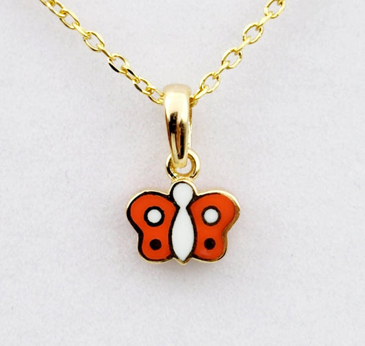 Gold Butterfly Pendant Necklace, 10K Yellow Gold Everyday Necklace Pendant, Dainty Butterfly for Her, Newborn Baby Gift, Girl Gift