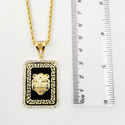 Gold Lion Head Pendant Necklace , 10K Yellow Gold Lion Necklace, Lion Head Pendant, Gold Lion Jewelry, King Lion Gold Dainty Animal Pendant