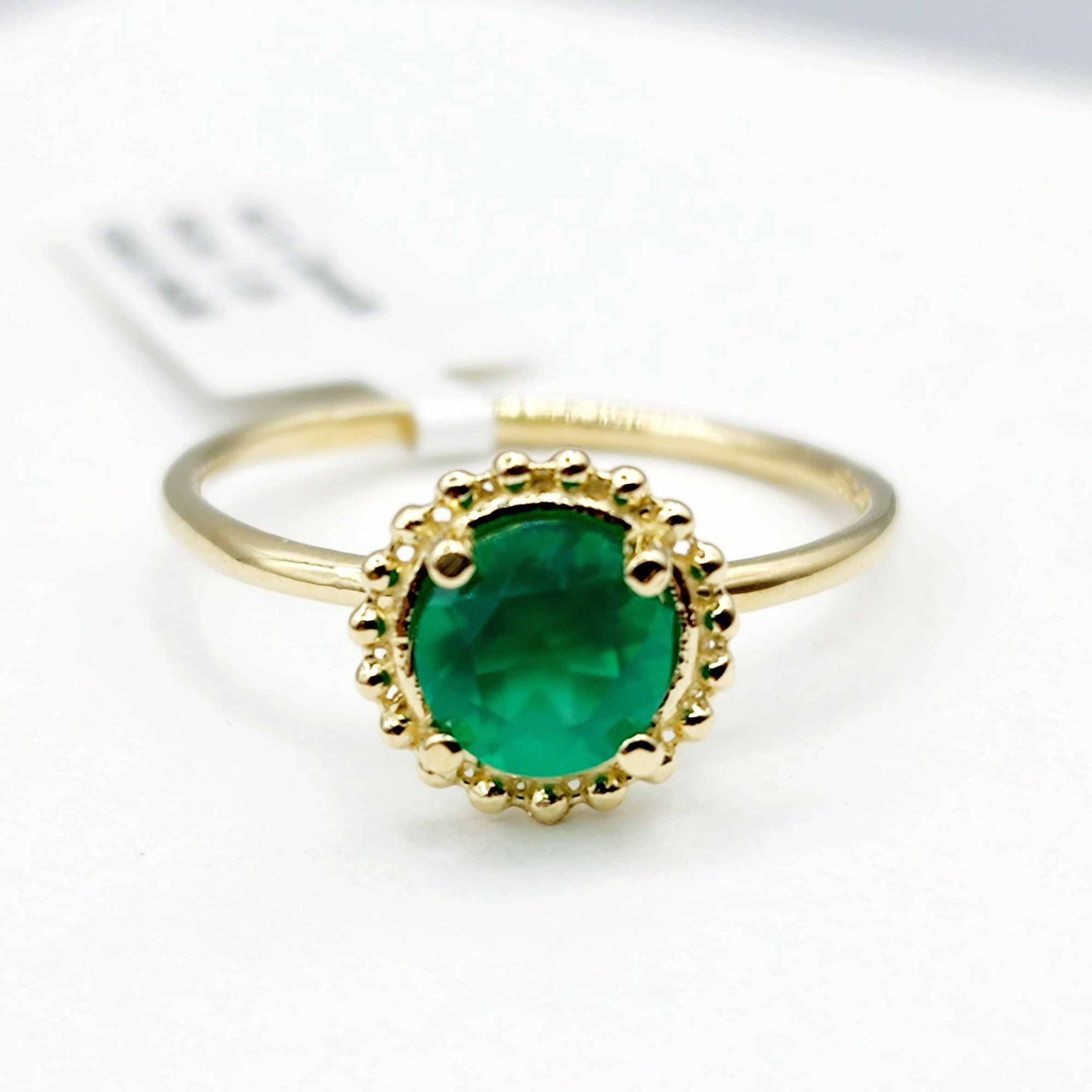 Gold Gemstone Rings For Women, 10K Yellow Gold Ring Set With Round 6x6mm Genuine Gemstones, Statement Ring For Her, Birthstone Ring