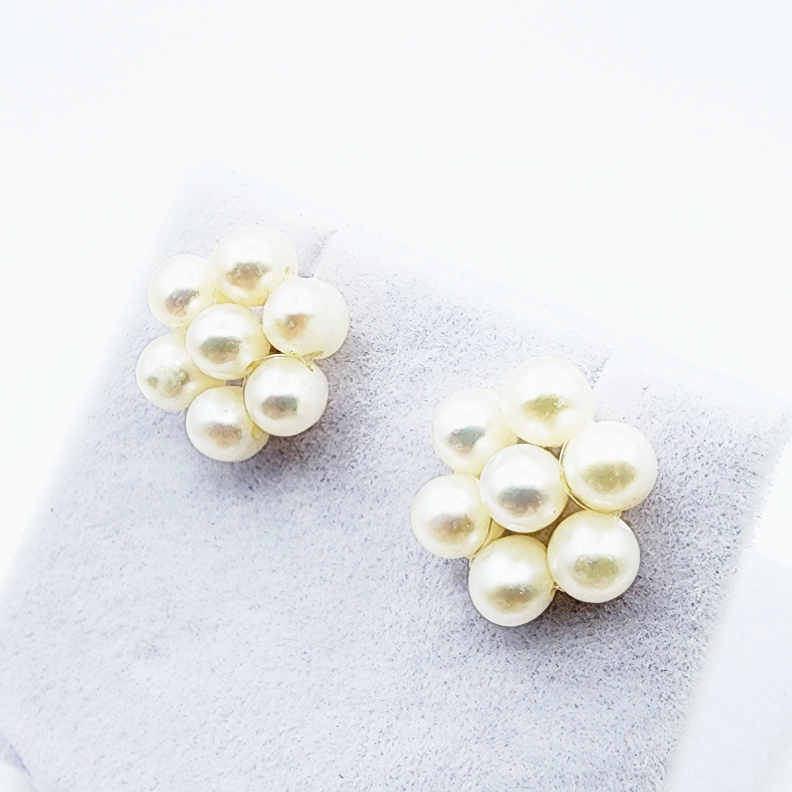 14k Gold Pearl Stud Earrings | 14K Yellow Gold Genuine Pearl Floral Earrings, June Birthstone, Birthstone Earrings, Handmade Earrings