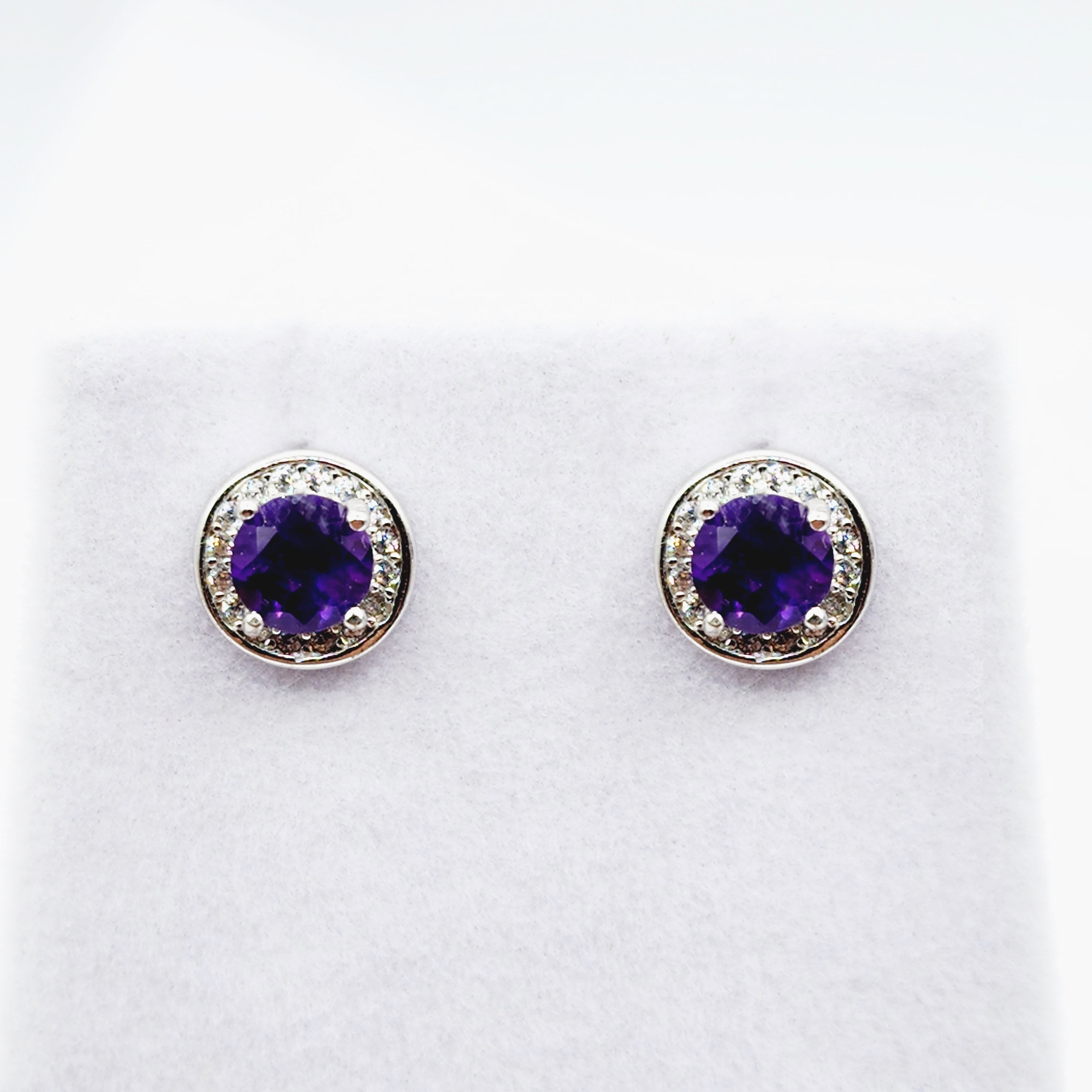 925 Sterling Silver with Natural Gemstones Stud Earrings, Silver Genuine Gemstone 5x5mm Matching Birthstone Earrings and Necklace For Women