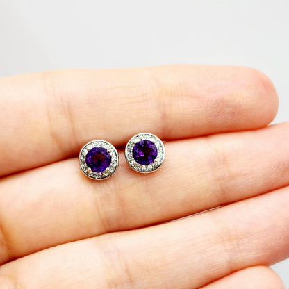 925 Sterling Silver with Natural Gemstones Stud Earrings, Silver Genuine Gemstone 5x5mm Matching Birthstone Earrings and Necklace For Women