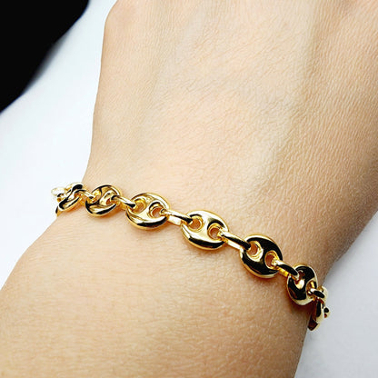 Gold Bracelet | 10K Yellow Gold Bracelet, 7 mm Width, Italian Gold Bracelet