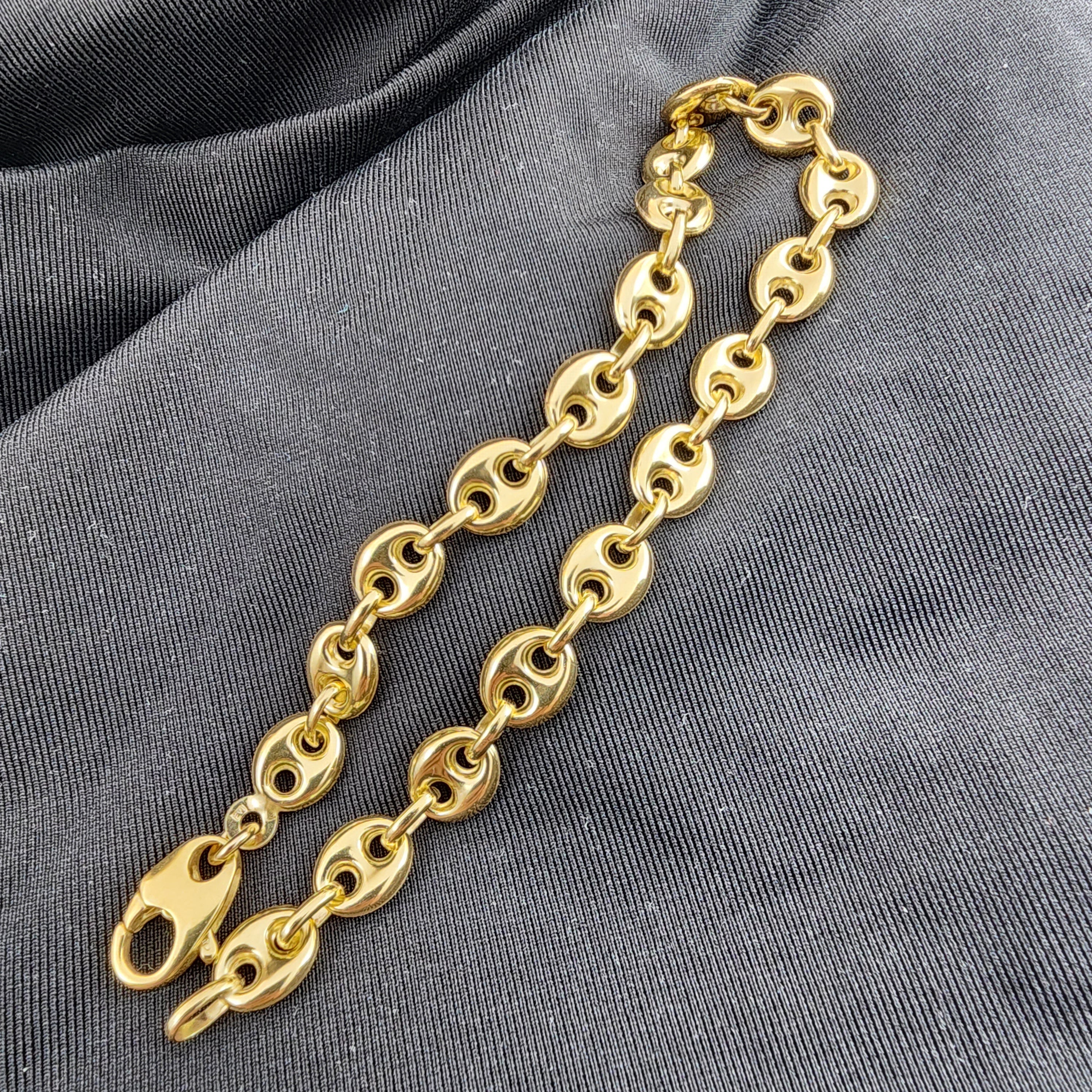 Gold Bracelet | 10K Yellow Gold Bracelet, 7 mm Width, Italian Gold Bracelet
