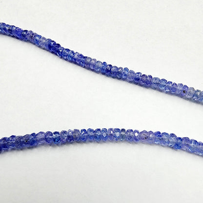 Sterling Silver Tanzanite Necklace, Gemstone Beaded Natural Tanzanite Necklace, Blue Seed Bead Necklace, Dainty Necklace Gift for Birthday
