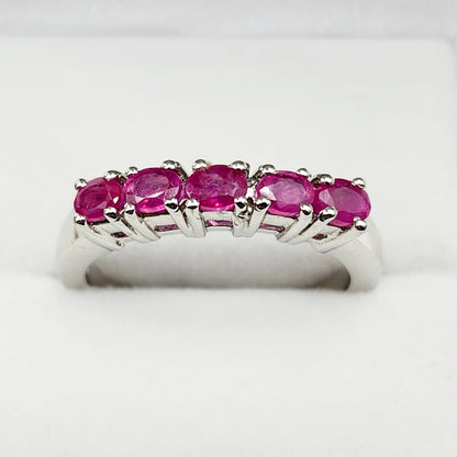 925 Sterling Silver Natural Ruby 1.0ct Ring, July Birthstone, Birthday Gift for her, Silver Ruby Ring Jewelry for Women, Mom's Birthday Gift