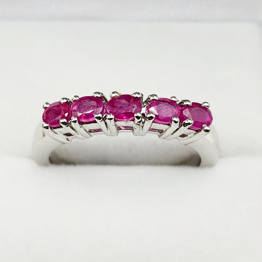 925 Sterling Silver Natural Ruby 1.0ct Ring, July Birthstone, Birthday Gift for her, Silver Ruby Ring Jewelry for Women, Mom's Birthday Gift