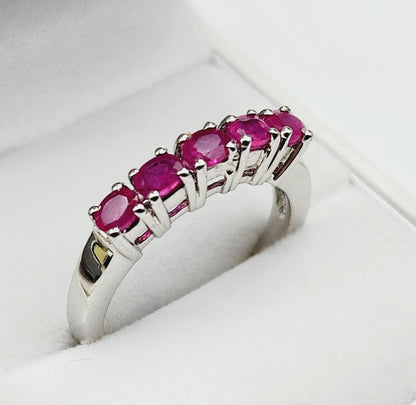 925 Sterling Silver Natural Ruby 1.0ct Ring, July Birthstone, Birthday Gift for her, Silver Ruby Ring Jewelry for Women, Mom's Birthday Gift