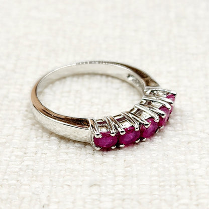 925 Sterling Silver Natural Ruby 1.0ct Ring, July Birthstone, Birthday Gift for her, Silver Ruby Ring Jewelry for Women, Mom's Birthday Gift