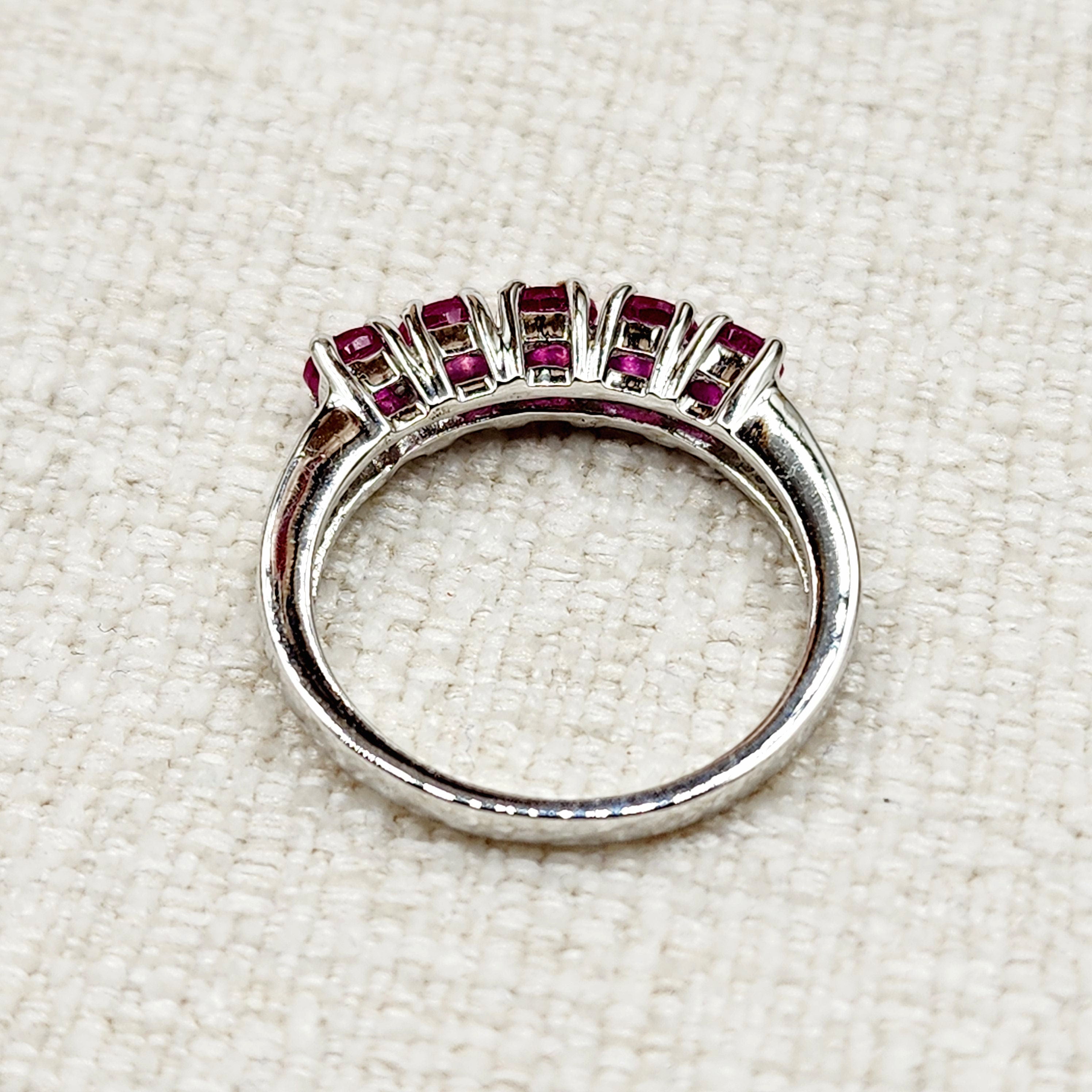 925 Sterling Silver Natural Ruby 1.0ct Ring, July Birthstone, Birthday Gift for her, Silver Ruby Ring Jewelry for Women, Mom's Birthday Gift