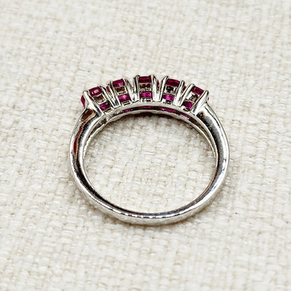925 Sterling Silver Natural Ruby 1.0ct Ring, July Birthstone, Birthday Gift for her, Silver Ruby Ring Jewelry for Women, Mom's Birthday Gift