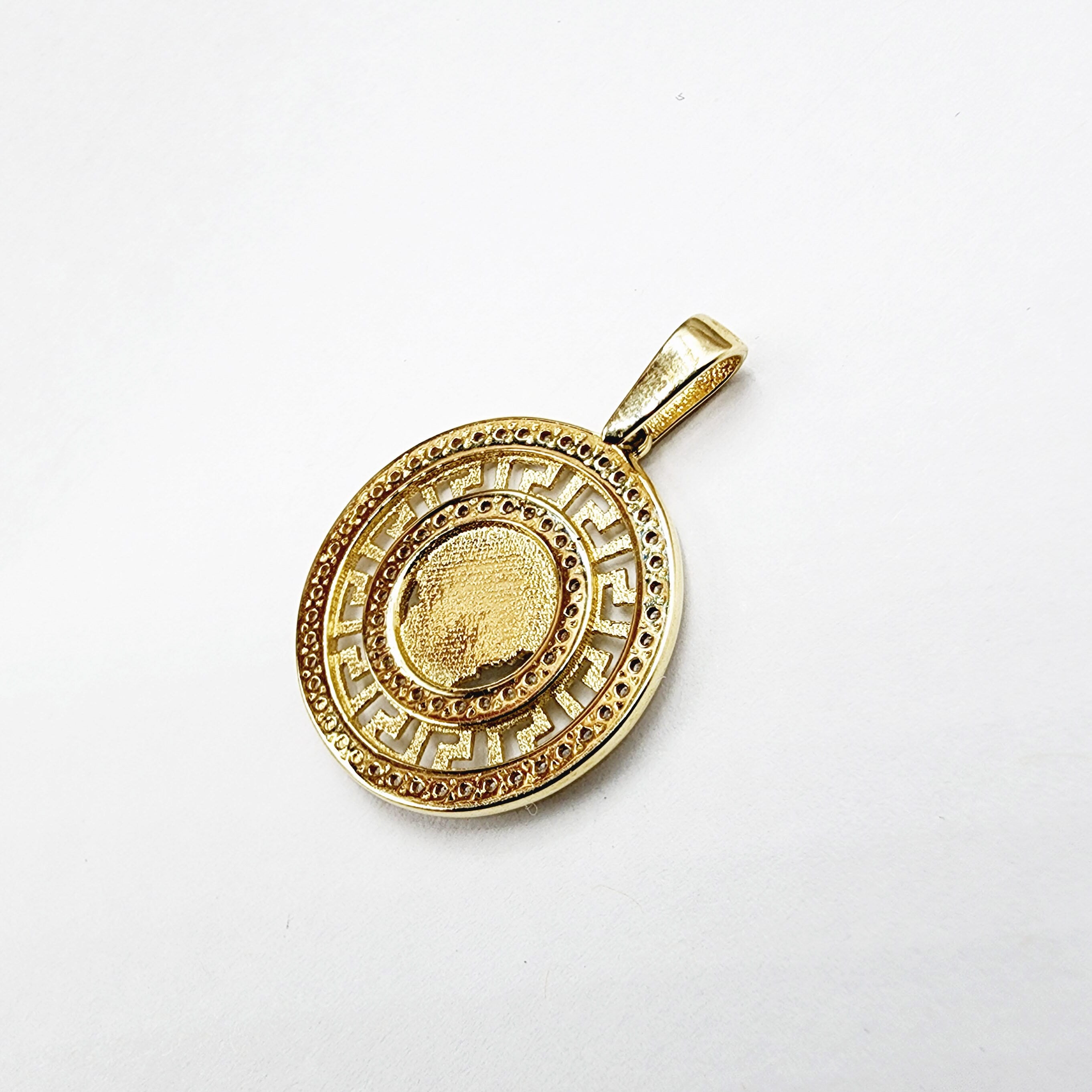 Gold Pendant Necklace, 10K Yellow Gold Pendant With CZ, Dainty Gold For Men and Women, Unisex Necklace