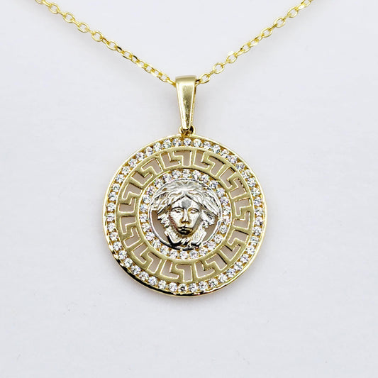 Gold Pendant Necklace, 10K Yellow Gold Pendant With CZ, Dainty Gold For Men and Women, Unisex Necklace