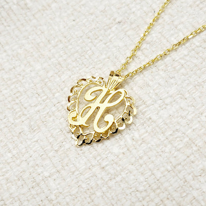 Gold Letter Pendant Necklace, 10K Yellow Gold Letter H Pendant, Dainty Gold Letter Necklace, Gift for Her, Birthday Gift