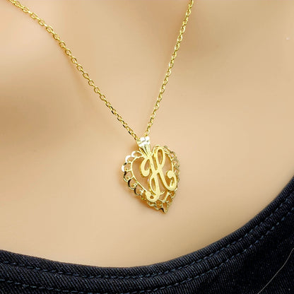 Gold Letter Pendant Necklace, 10K Yellow Gold Letter H Pendant, Dainty Gold Letter Necklace, Gift for Her, Birthday Gift