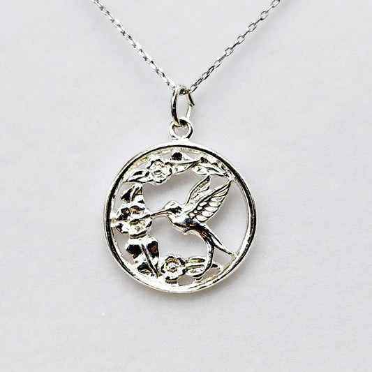 925 Silver Elements Bird, Floral Pendant Necklace, Sterling Silver Bird Pendant For Gift