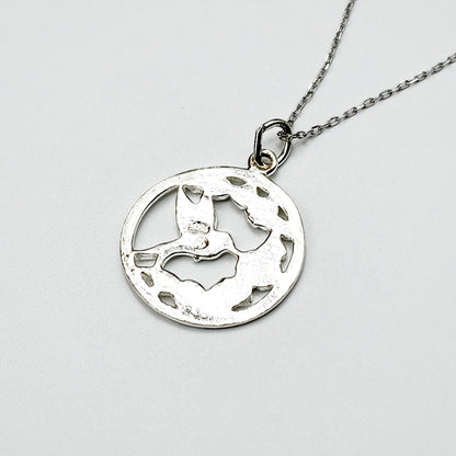 925 Silver Elements Bird, Floral Pendant Necklace, Sterling Silver Bird Pendant For Gift