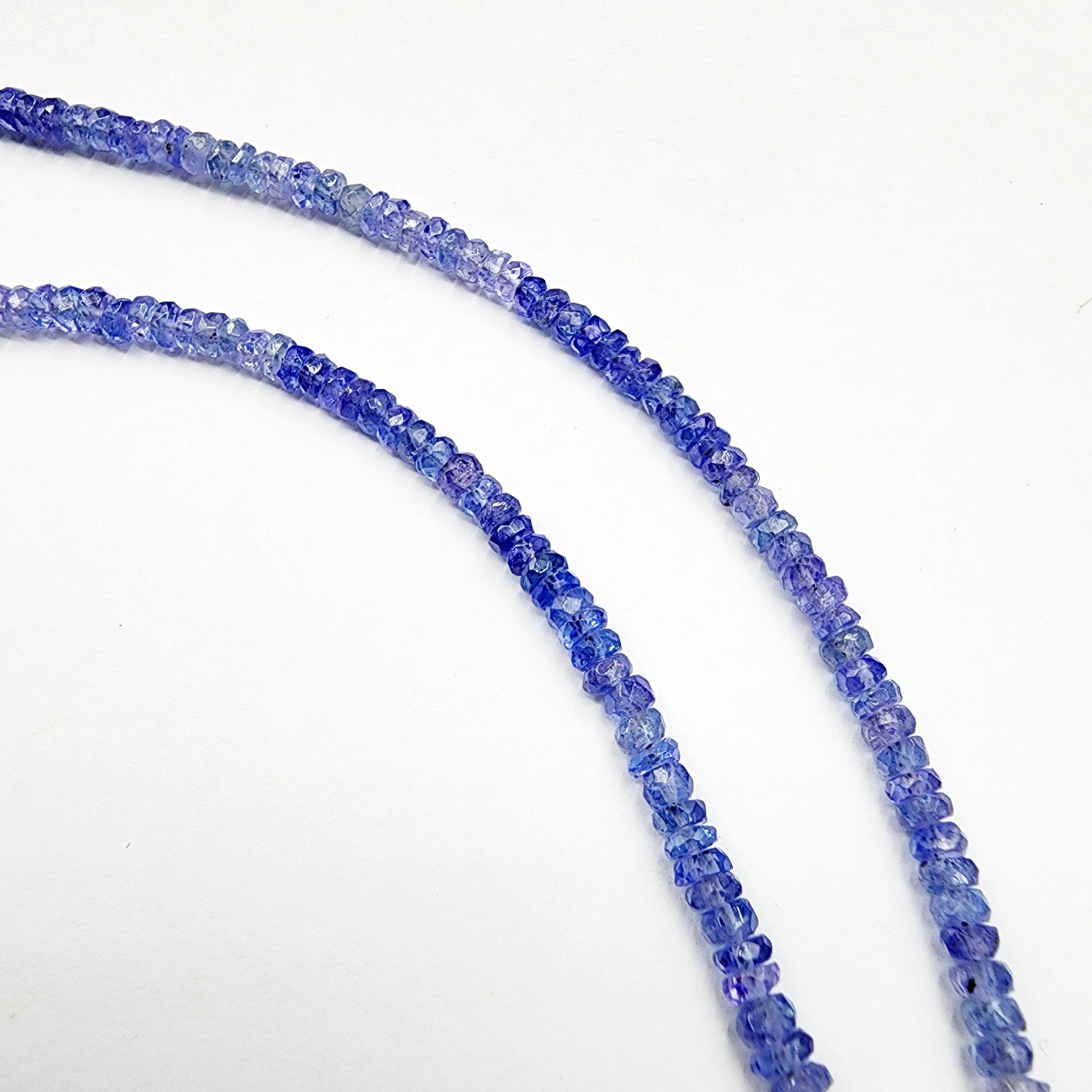 Sterling Silver Tanzanite Necklace, Gemstone Beaded Natural Tanzanite Necklace, Blue Seed Bead Necklace, Dainty Necklace Gift for Birthday