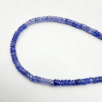 Sterling Silver Tanzanite Necklace, Gemstone Beaded Natural Tanzanite Necklace, Blue Seed Bead Necklace, Dainty Necklace Gift for Birthday