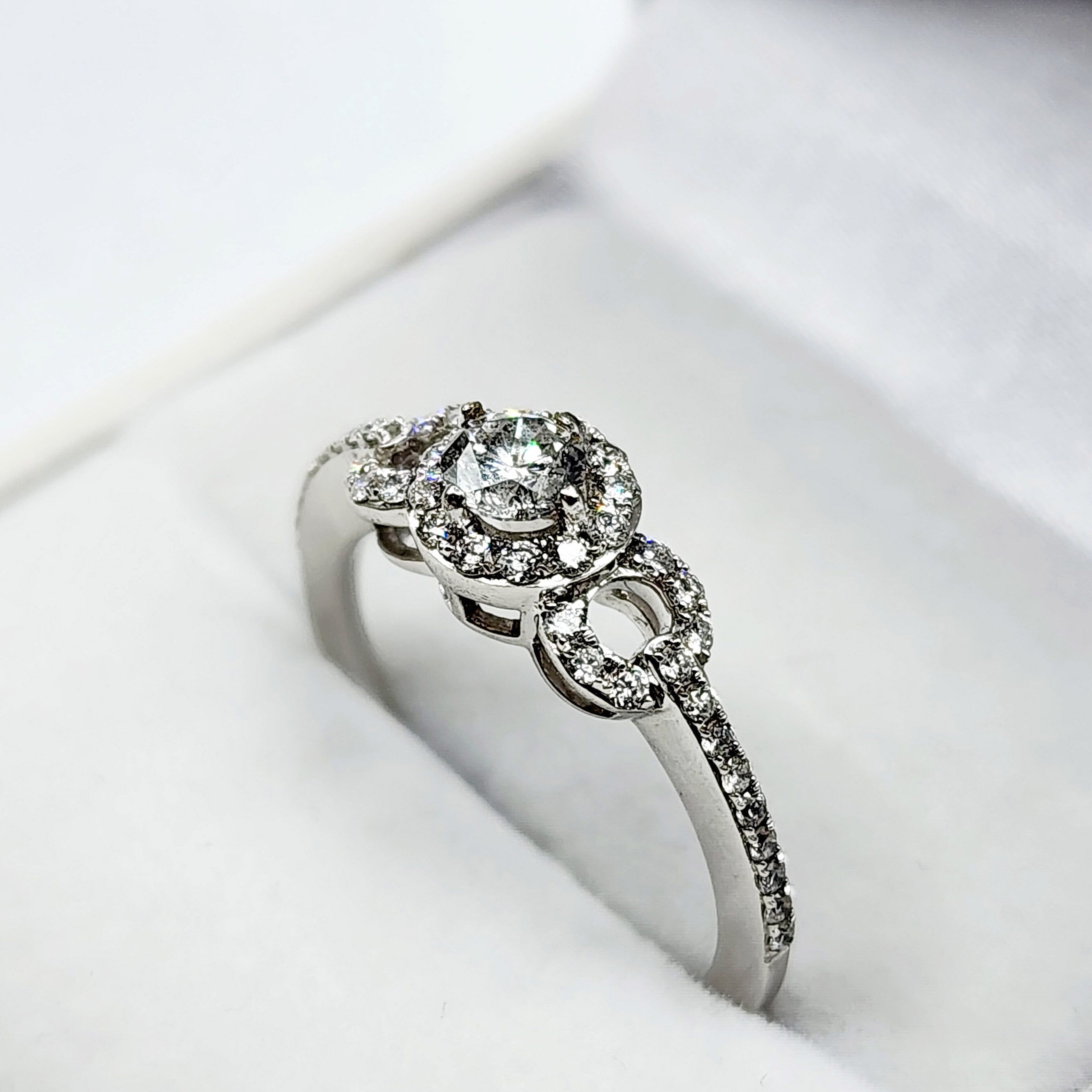 White Gold Diamond Ring for Women, 14K White Gold Natural Diamonds Ring for Her, Promise Anniversary Ring Wedding Engagement Rings For Women