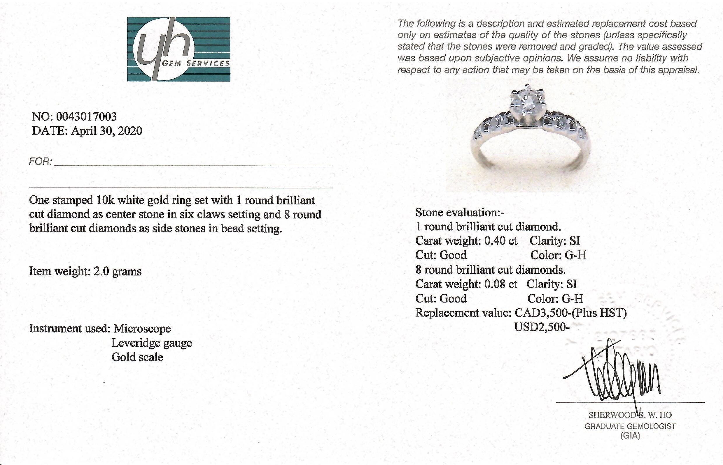 Gold Diamonds Ring, 10K White Gold Natural Diamond 4.6mm Ring, Engagement Wedding Ring for Women,  Diamonds Wedding Ring for Her Luxury Gift