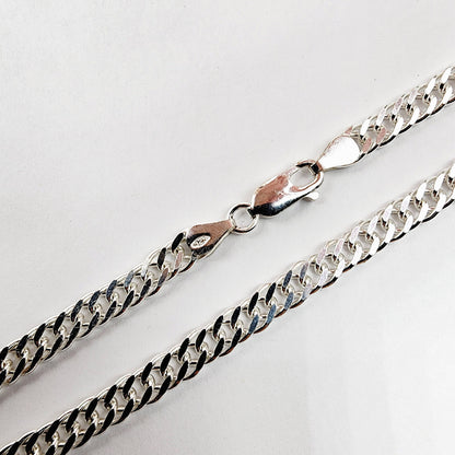 925 Sterling Silver Curb Chain ,5.4mm, 22 inches, Solid Silver Heavy Chain Necklace  for Men or Women, Simple Everyday High Quality Chain