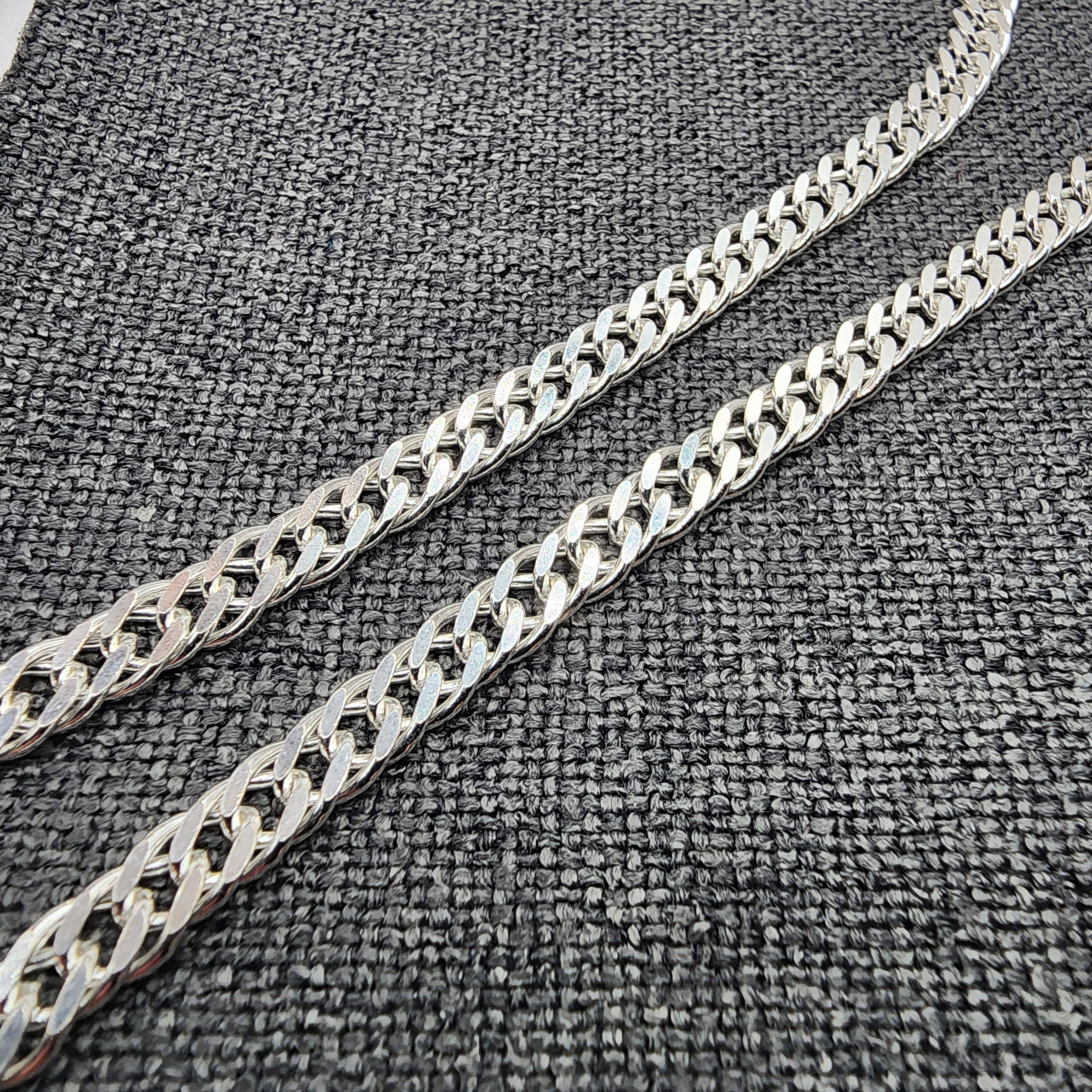 925 Sterling Silver Curb Chain ,5.4mm, 22 inches, Solid Silver Heavy Chain Necklace  for Men or Women, Simple Everyday High Quality Chain