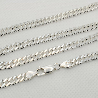 925 Sterling Silver Curb Chain ,5.4mm, 22 inches, Solid Silver Heavy Chain Necklace  for Men or Women, Simple Everyday High Quality Chain
