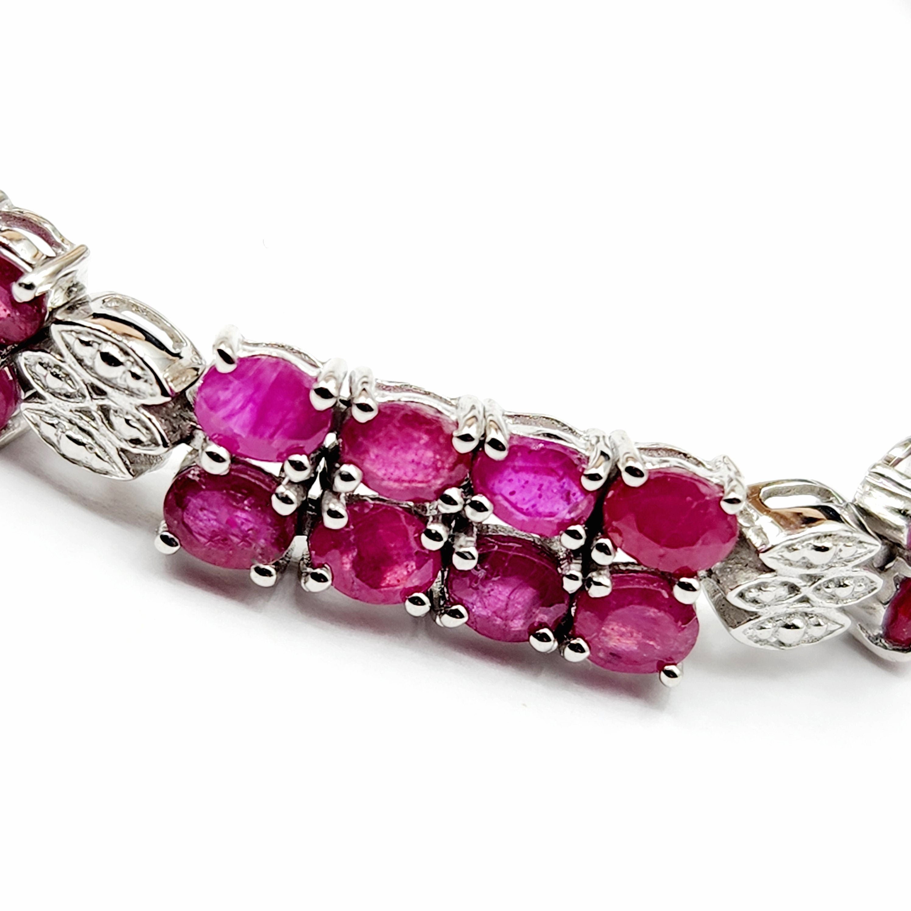 Sterling Silver Ruby Bracelet, 925 Silver Genuine Ruby Bracelet, July Birthstone, Bracelet for Women, Dainty Gemstone Bracelet Girlfriend
