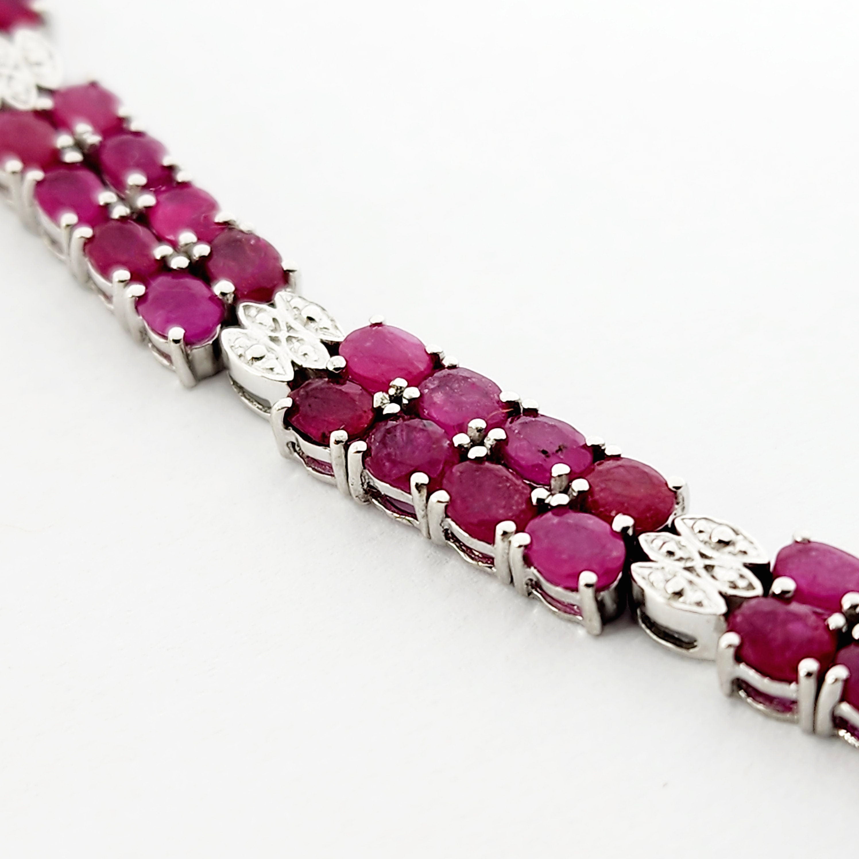 Sterling Silver Ruby Bracelet, 925 Silver Genuine Ruby Bracelet, July Birthstone, Bracelet for Women, Dainty Gemstone Bracelet Girlfriend