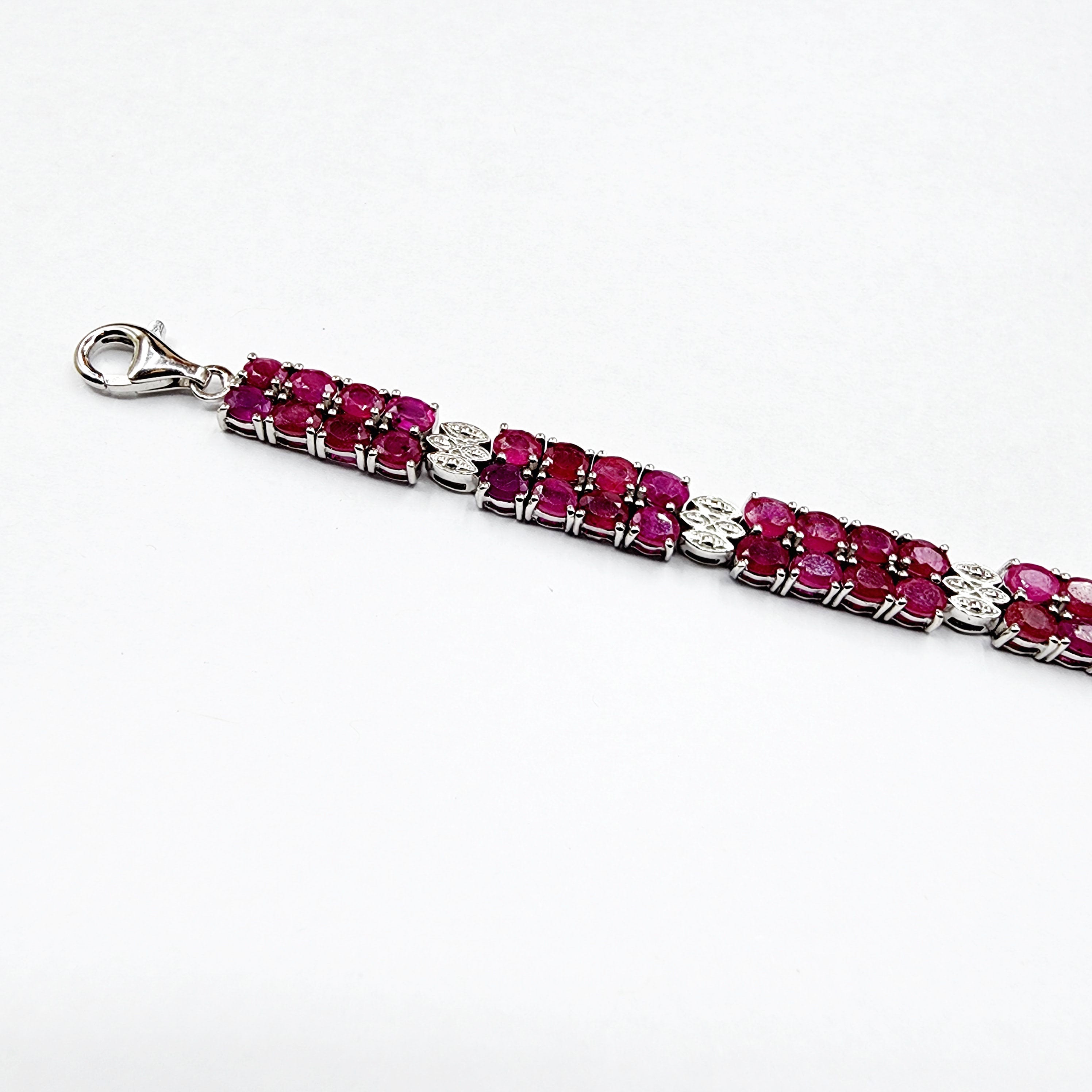 Sterling Silver Ruby Bracelet, 925 Silver Genuine Ruby Bracelet, July Birthstone, Bracelet for Women, Dainty Gemstone Bracelet Girlfriend