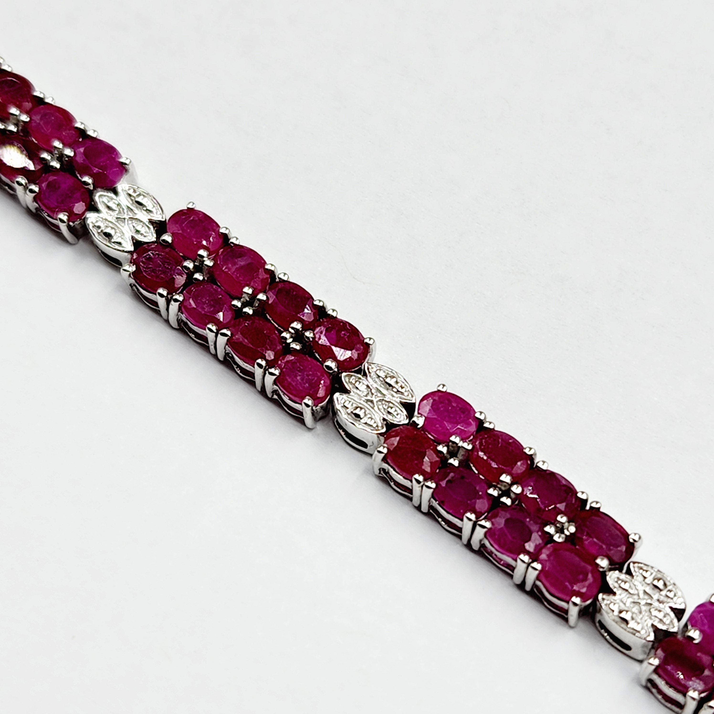 Sterling Silver Ruby Bracelet, 925 Silver Genuine Ruby Bracelet, July Birthstone, Bracelet for Women, Dainty Gemstone Bracelet Girlfriend