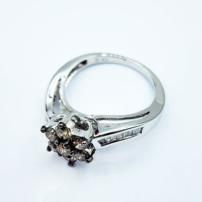 Diamond Ring For Women, Wedding Diamond Ring, 10kt White  Gold Ring with Brown Diamonds 1.00ct, Women Ring, Promise Ring, Anniversary Ring