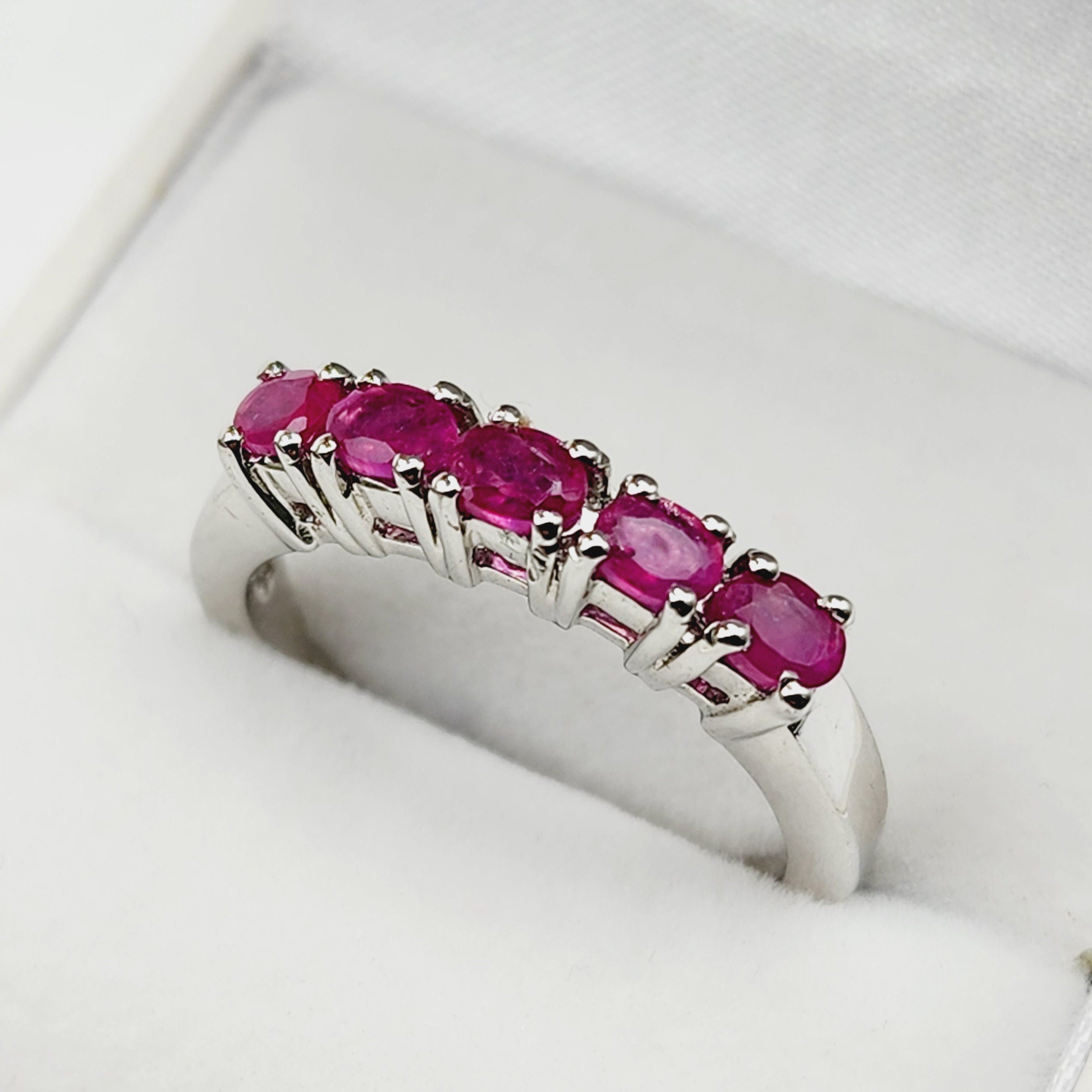 925 Sterling Silver Natural Ruby 1.0ct Ring, July Birthstone, Birthday Gift for her, Silver Ruby Ring Jewelry for Women, Mom's Birthday Gift