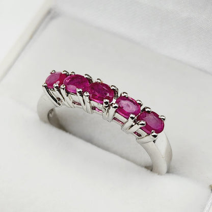 925 Sterling Silver Natural Ruby 1.0ct Ring, July Birthstone, Birthday Gift for her, Silver Ruby Ring Jewelry for Women, Mom's Birthday Gift