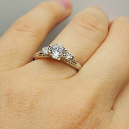 Silver CZ Ring,  925 Sterling Silver Cubic Zirconia Ring, Gift for Girlfriend, Gemstone Rings