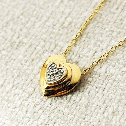 Gold Diamond Pendant | 14K Yellow Gold Heart Shape Diamond Pendant