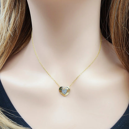 Gold Diamond Pendant | 14K Yellow Gold Heart Shape Diamond Pendant