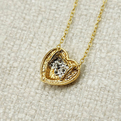 Gold Diamond Pendant | 14K Yellow Gold Heart Shape Diamond Pendant