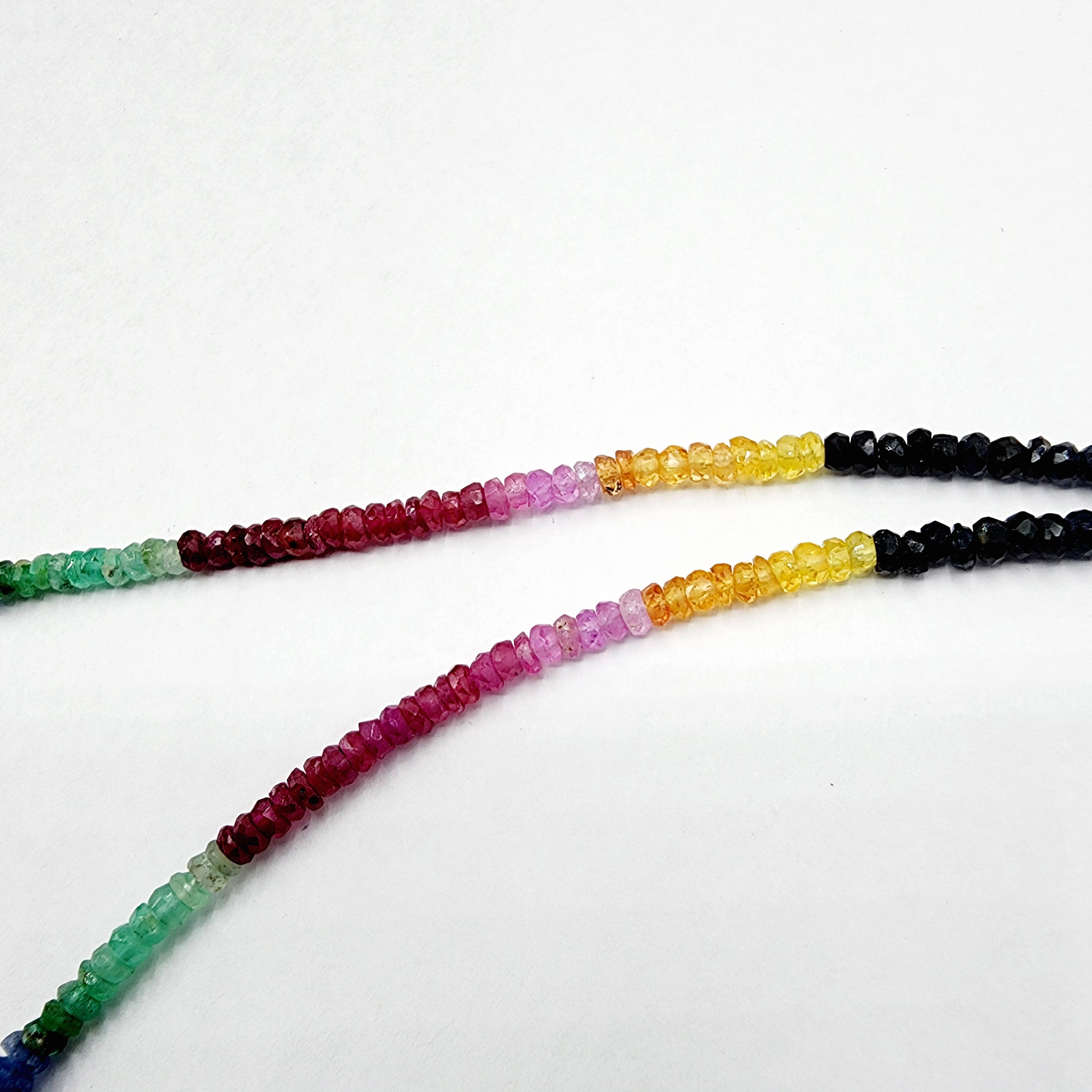 Multi Color Gemstone Bead Necklace, Beads Set Natural Gemstone Necklace, Beads Jewelry, Dainty Stone Necklace For Her