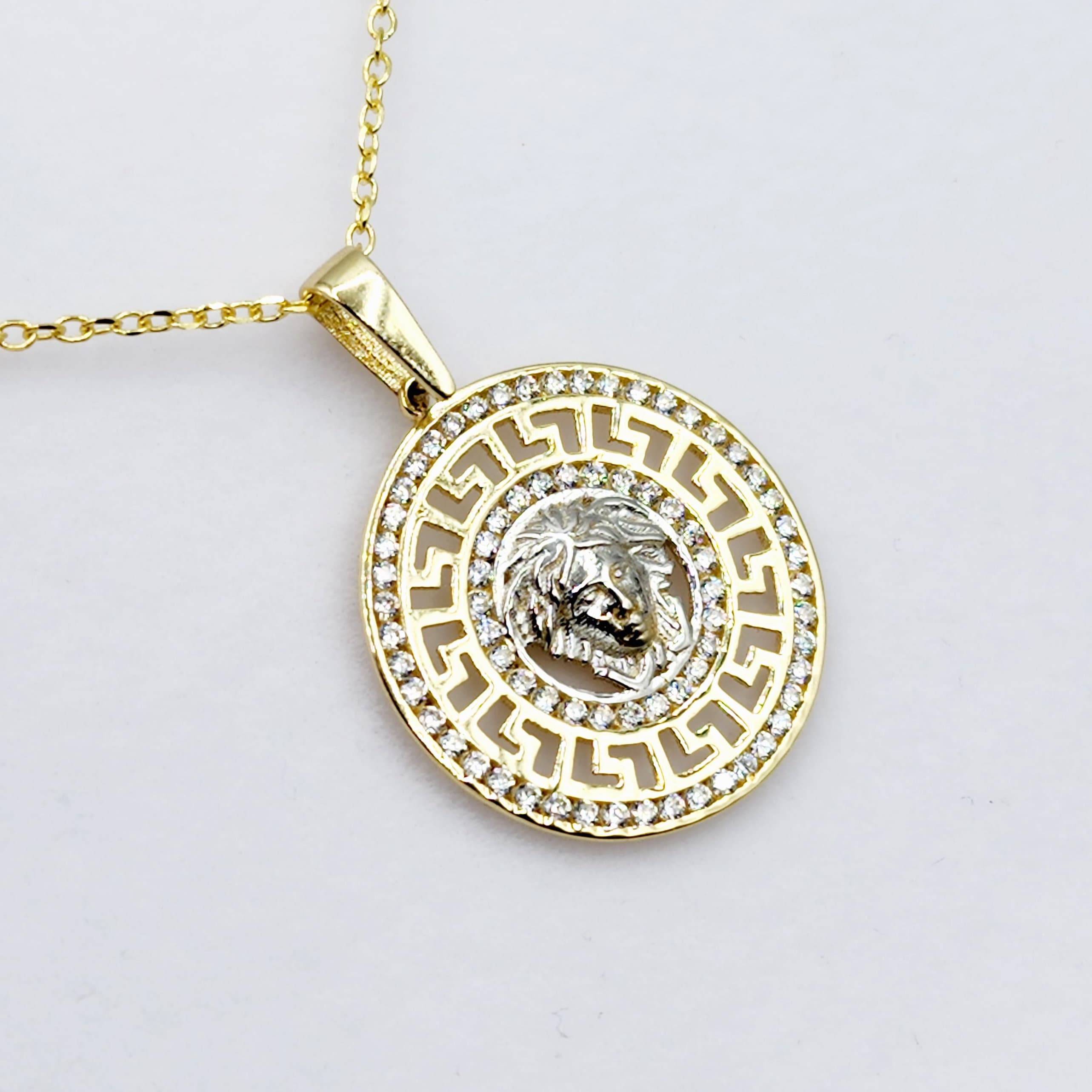 Gold Pendant Necklace, 10K Yellow Gold Pendant With CZ, Dainty Gold For Men and Women, Unisex Necklace