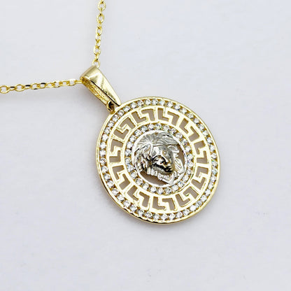 Gold Pendant Necklace, 10K Yellow Gold Pendant With CZ, Dainty Gold For Men and Women, Unisex Necklace