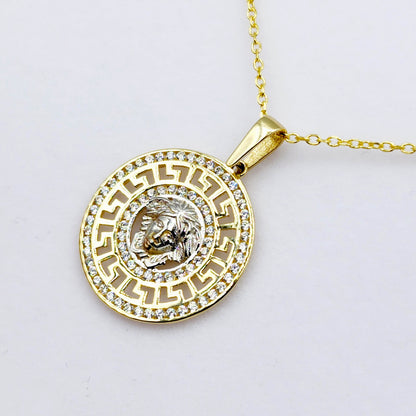 Gold Pendant Necklace, 10K Yellow Gold Pendant With CZ, Dainty Gold For Men and Women, Unisex Necklace